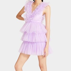 Betsey Johnson Tiered Tulle Dress - Lavender